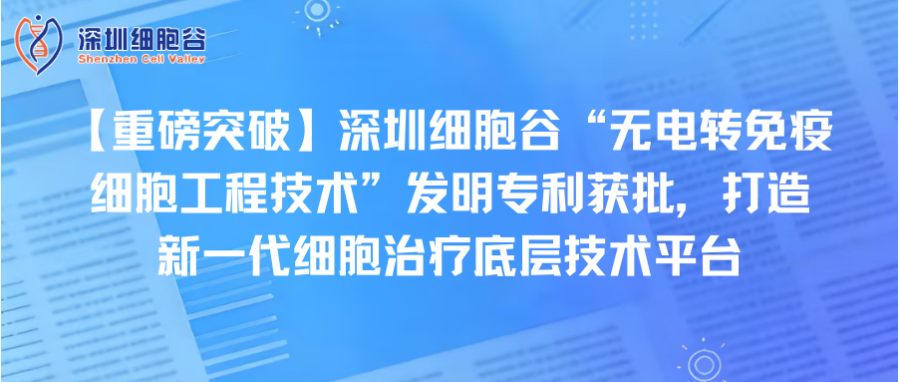 【重磅突破】深圳K8凯发(中国)“无电转免疫细胞工程技术”发明专利获批，打造新一代细胞治疗底层技术平台